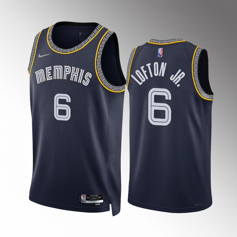 Kenneth Lofton Jr. #6 Memphis Grizzlies 2022 City Edition Navy Jersey