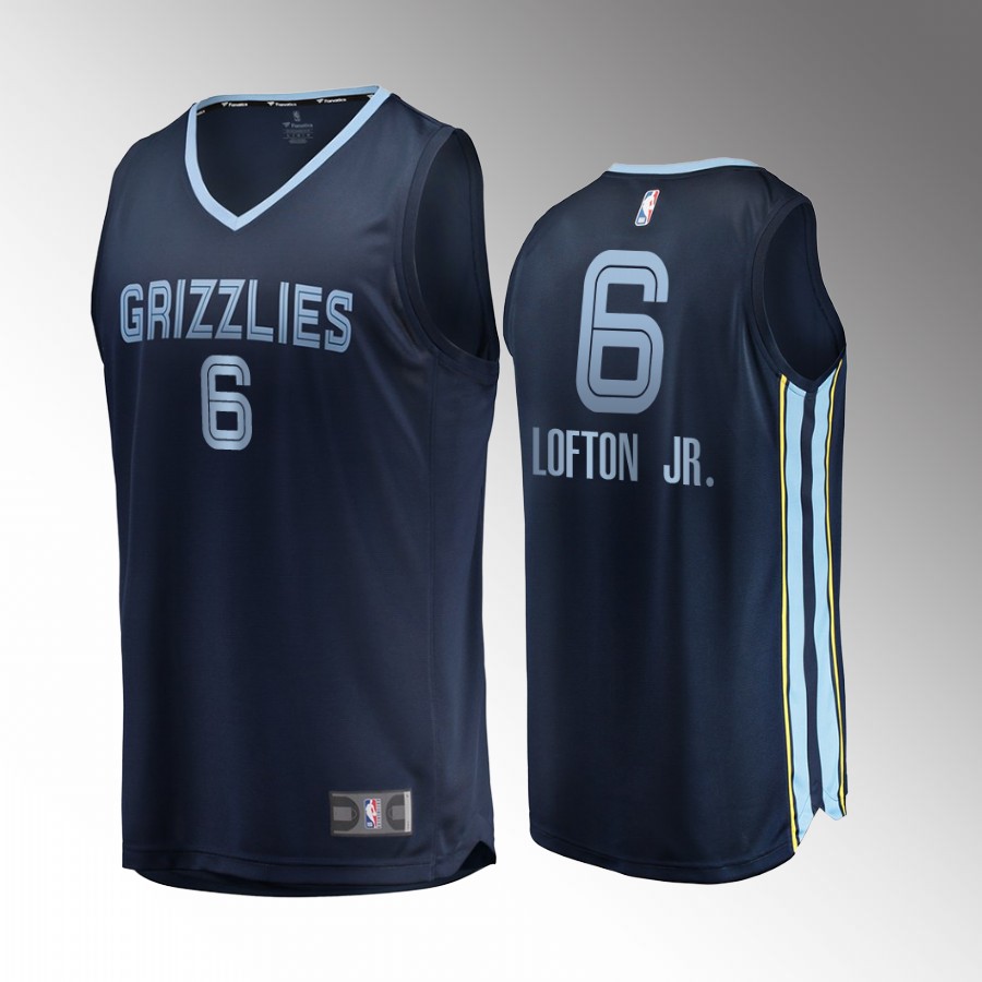 Kenneth Lofton Jr. Grizzlies #6 Navy Jersey Fast Break 2022 Icon Edition