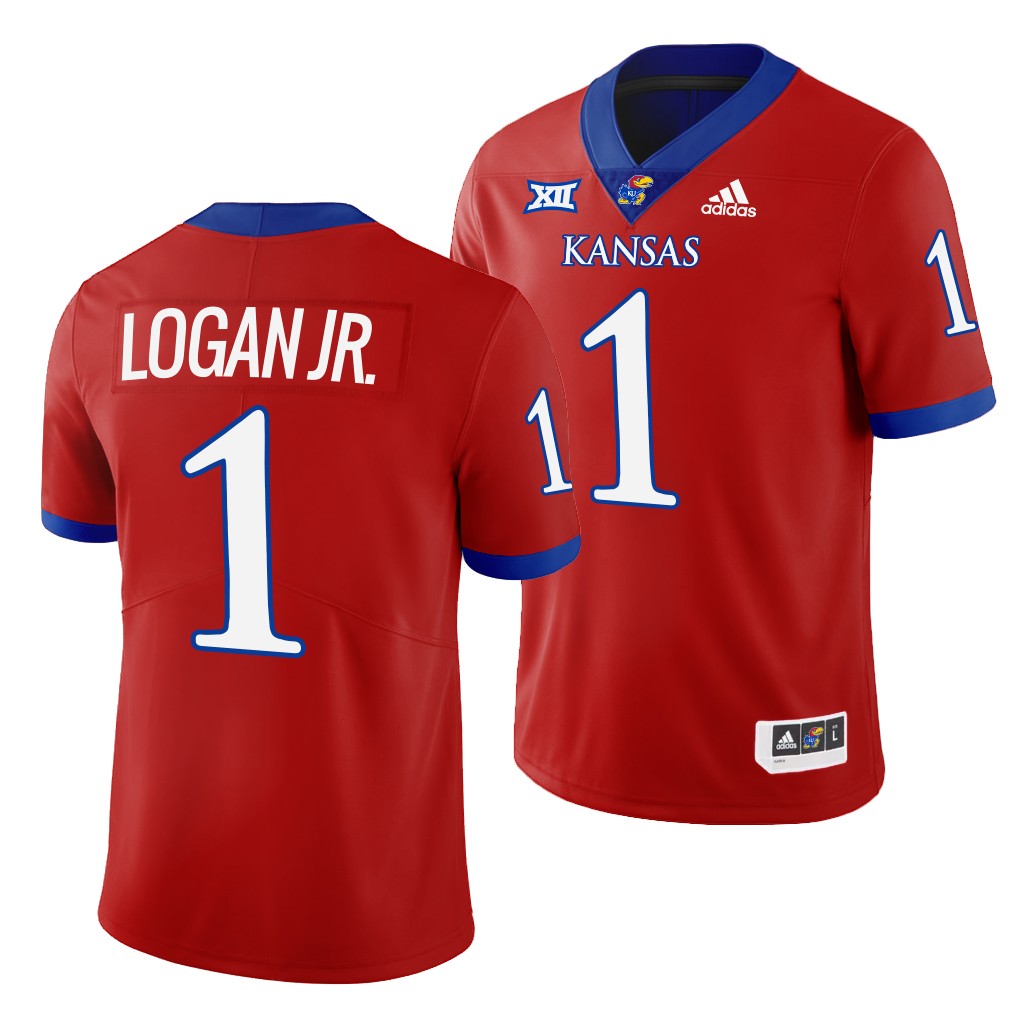 Kenny Logan Jr. Kansas Jayhawks #1 Red Jersey 2022-23 College Men's Uniform