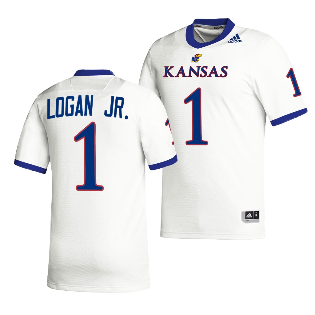 Kenny Logan Jr. Kansas Jayhawks 2022 Premier Jersey Men's White #1 Uniform