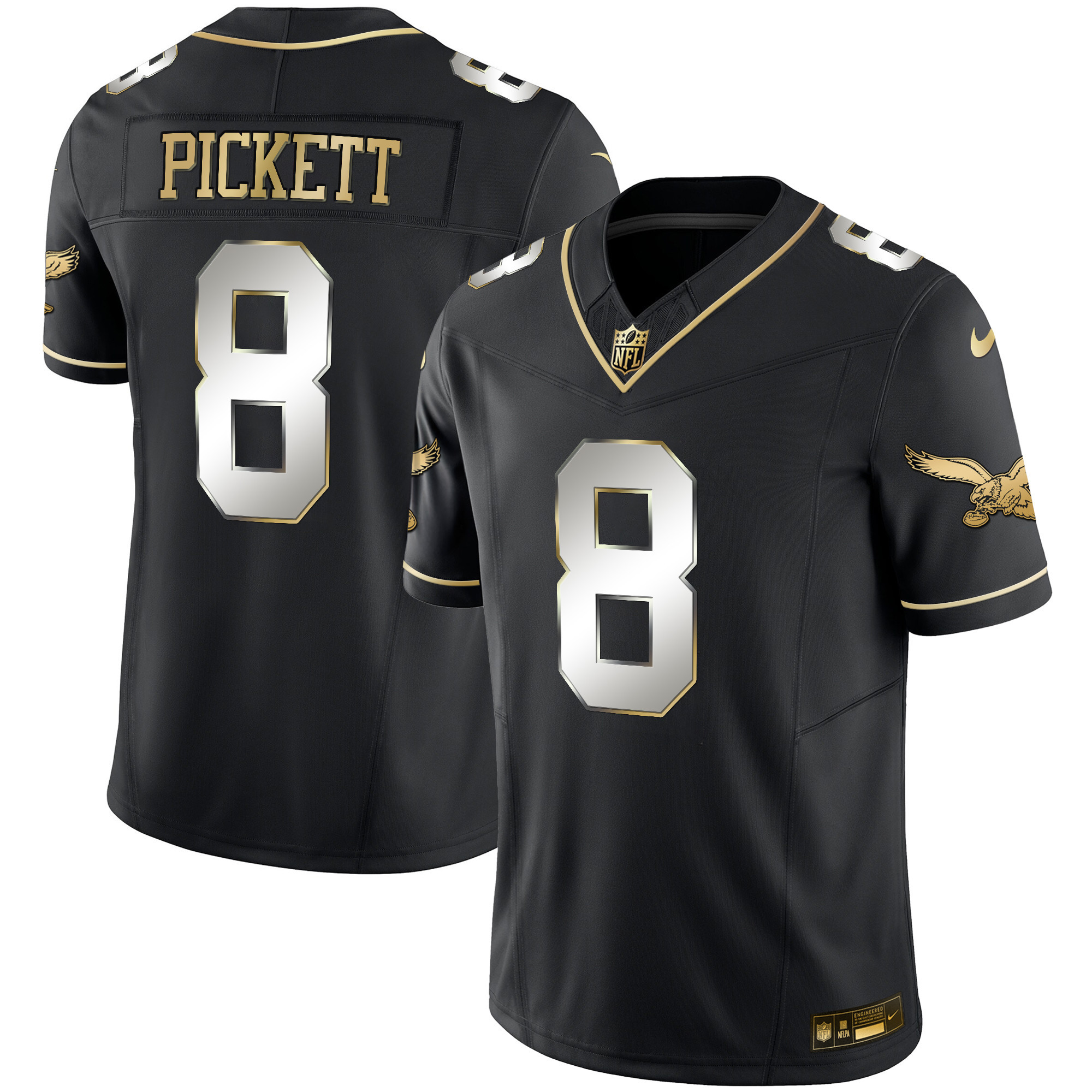 Kenny Pickett Men's Philadelphia Eagles Throwback Kelly Vapor Limited V2 Black Limited Jersey - All Stitched
