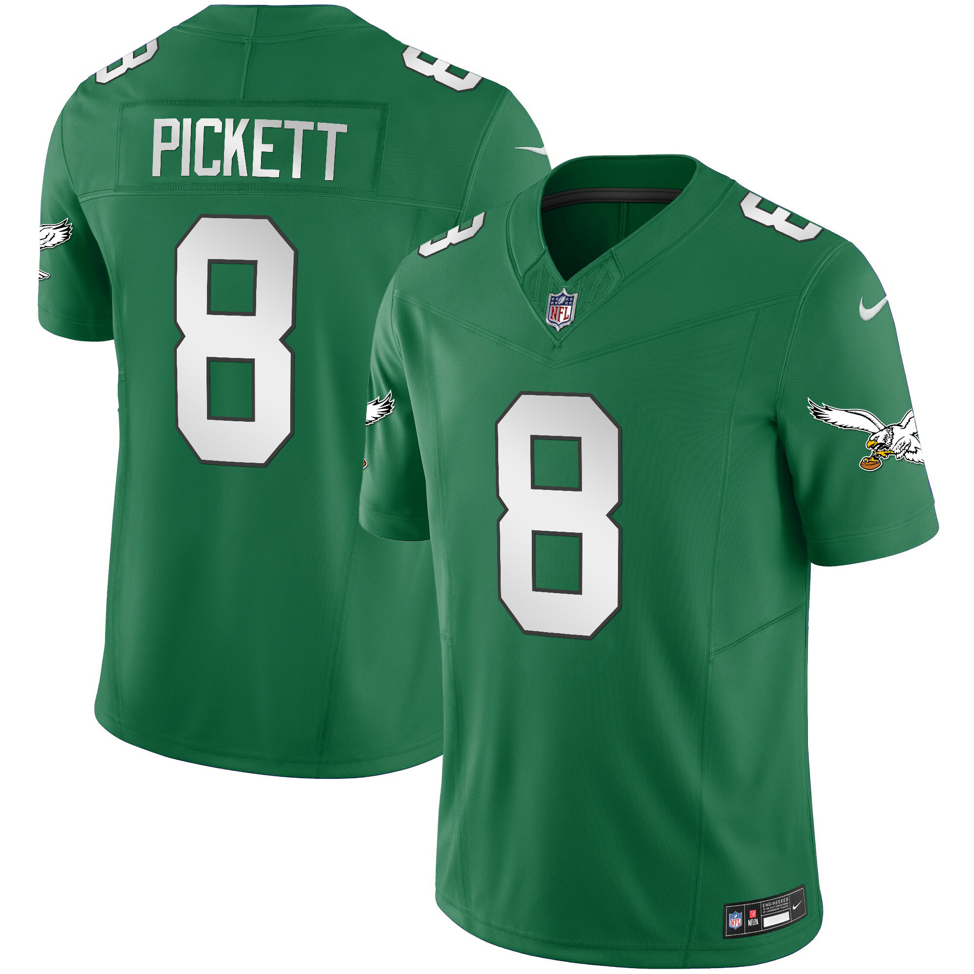 Kenny Pickett Men's Philadelphia Eagles Throwback Kelly Vapor Limited V2 Kelly Green Jersey - All Stitched