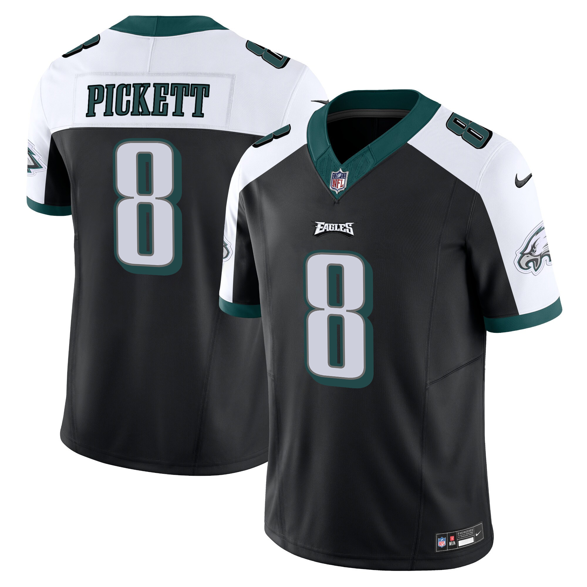 Kenny Pickett Men's Philadelphia Eagles Vapor Limited V2 Black Alternate Jersey - All Stitched
