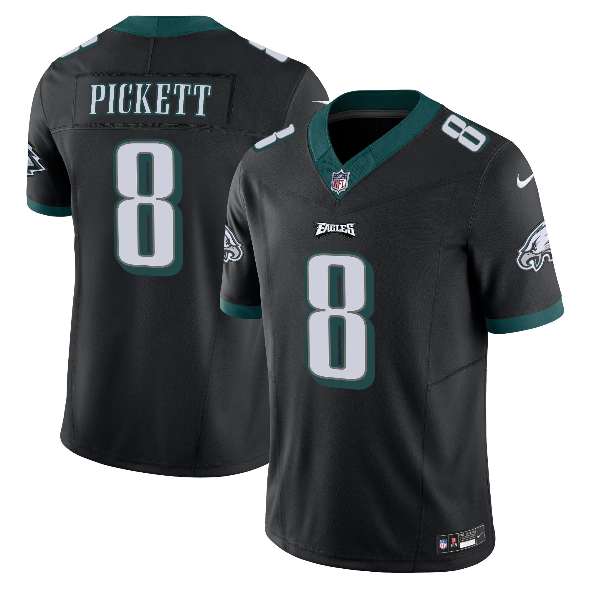 Kenny Pickett Men's Philadelphia Eagles Vapor Limited V2 Black Jersey - All Stitched