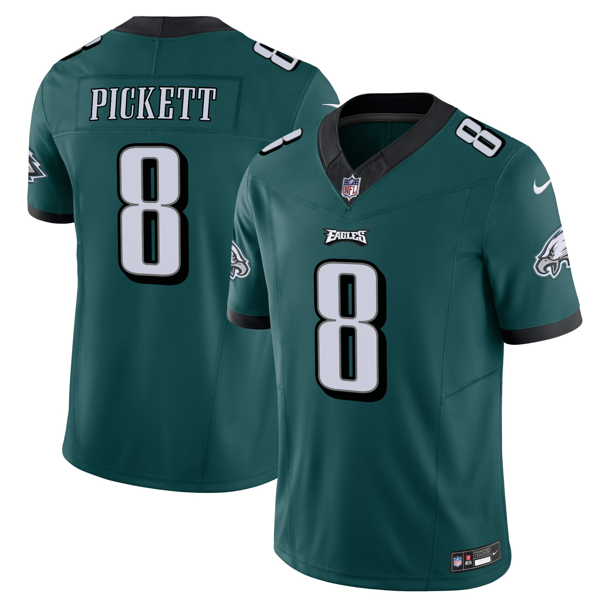 Kenny Pickett Men's Philadelphia Eagles Vapor Limited V2 Midnight Green Jersey - All Stitched