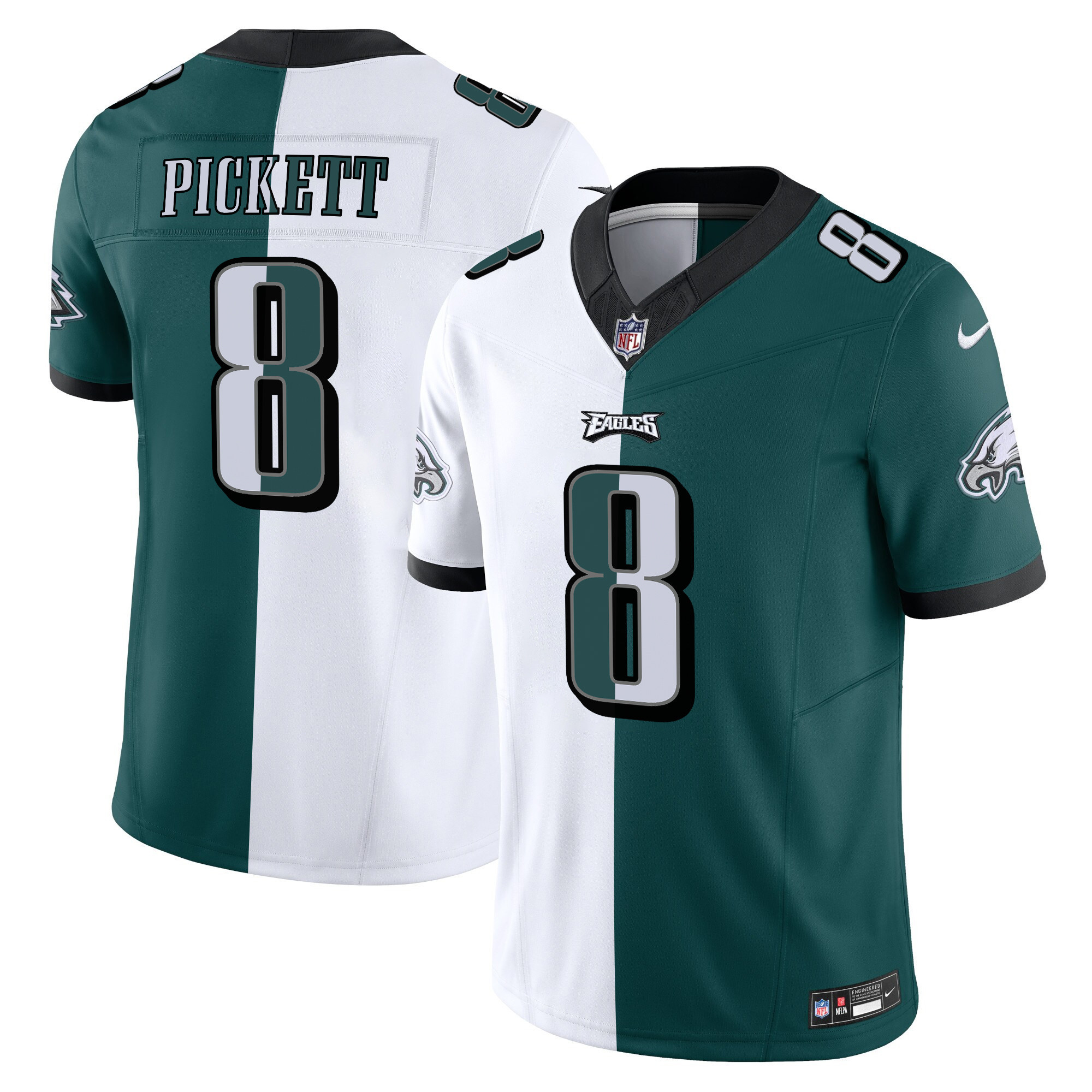 Kenny Pickett Men's Philadelphia Eagles Vapor Limited V2 Split Jersey - All Stitched