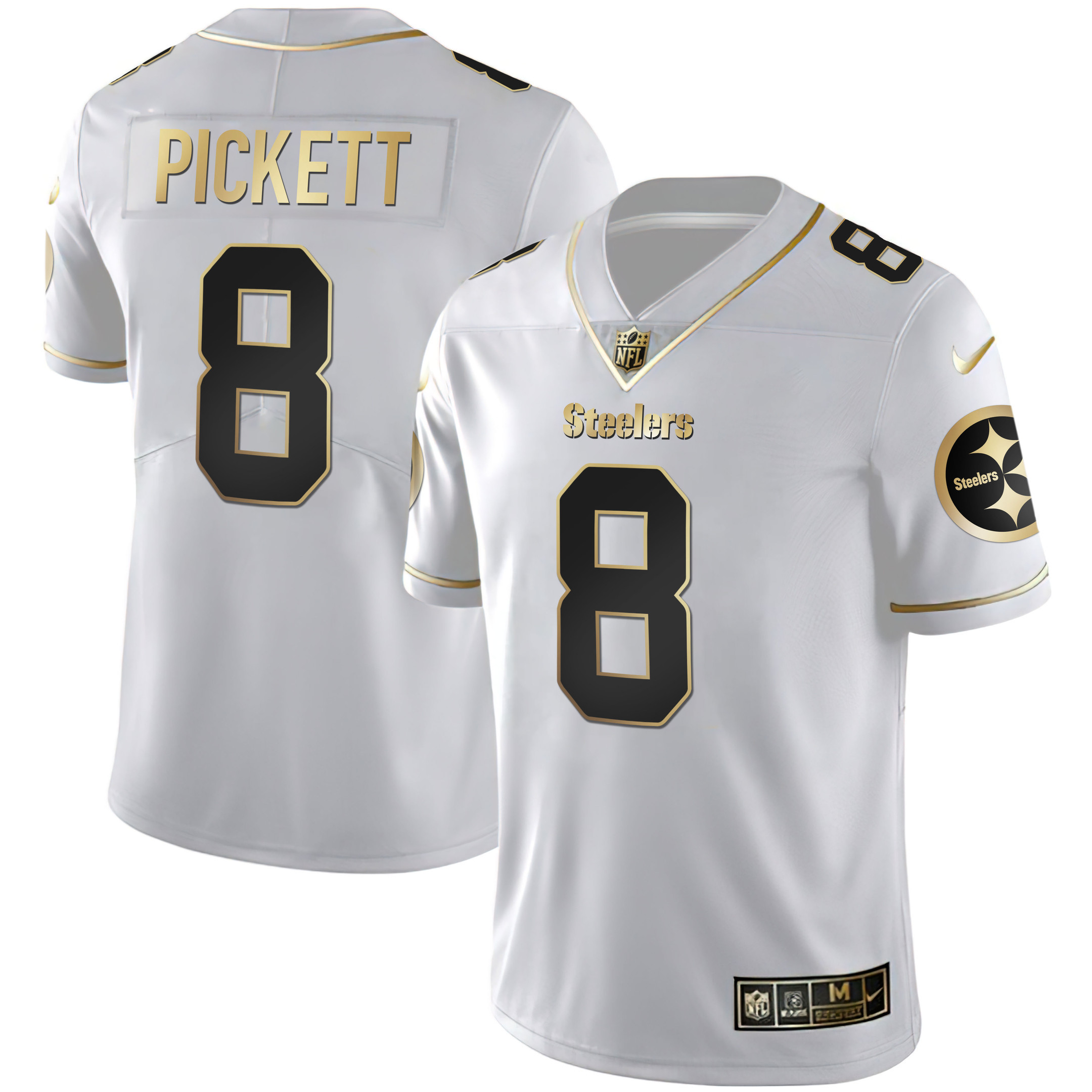 Kenny Pickett Men's Pittsburgh Steelers Gold & Split White Gold Jersey - All Stitched