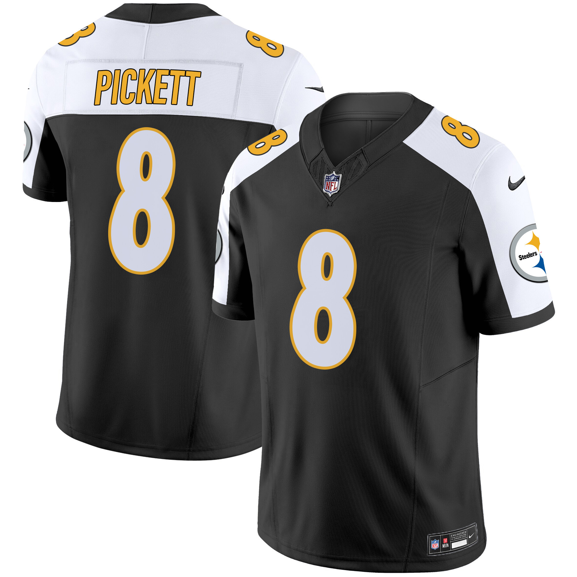 Kenny Pickett Men's Pittsburgh Steelers Vapor Limited V2 Black Alternate Jersey - All Stitched