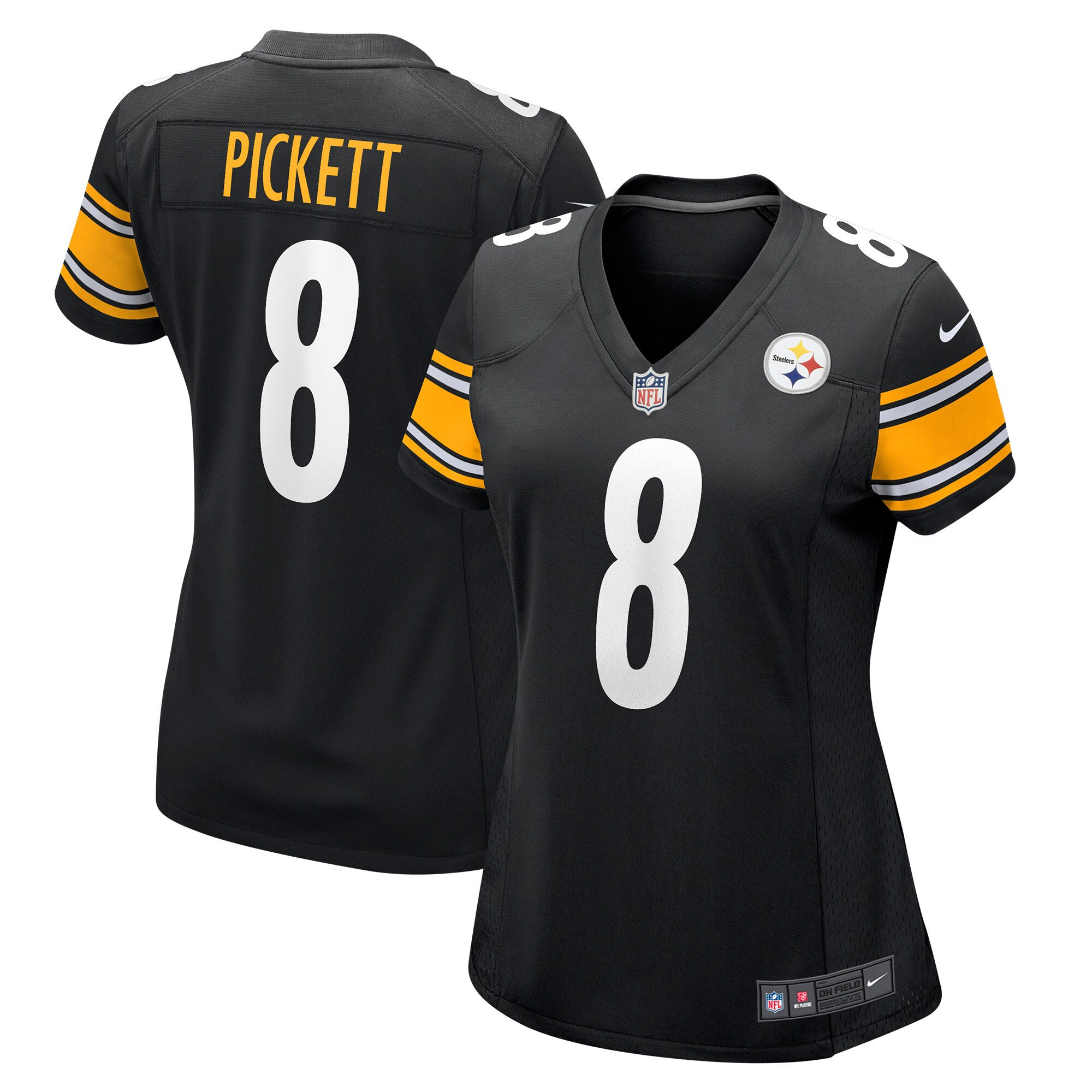 Kenny Pickett Pittsburgh Steelers 2022 NFL Draft First Round Pick Game - Black Jersey - All Stitched