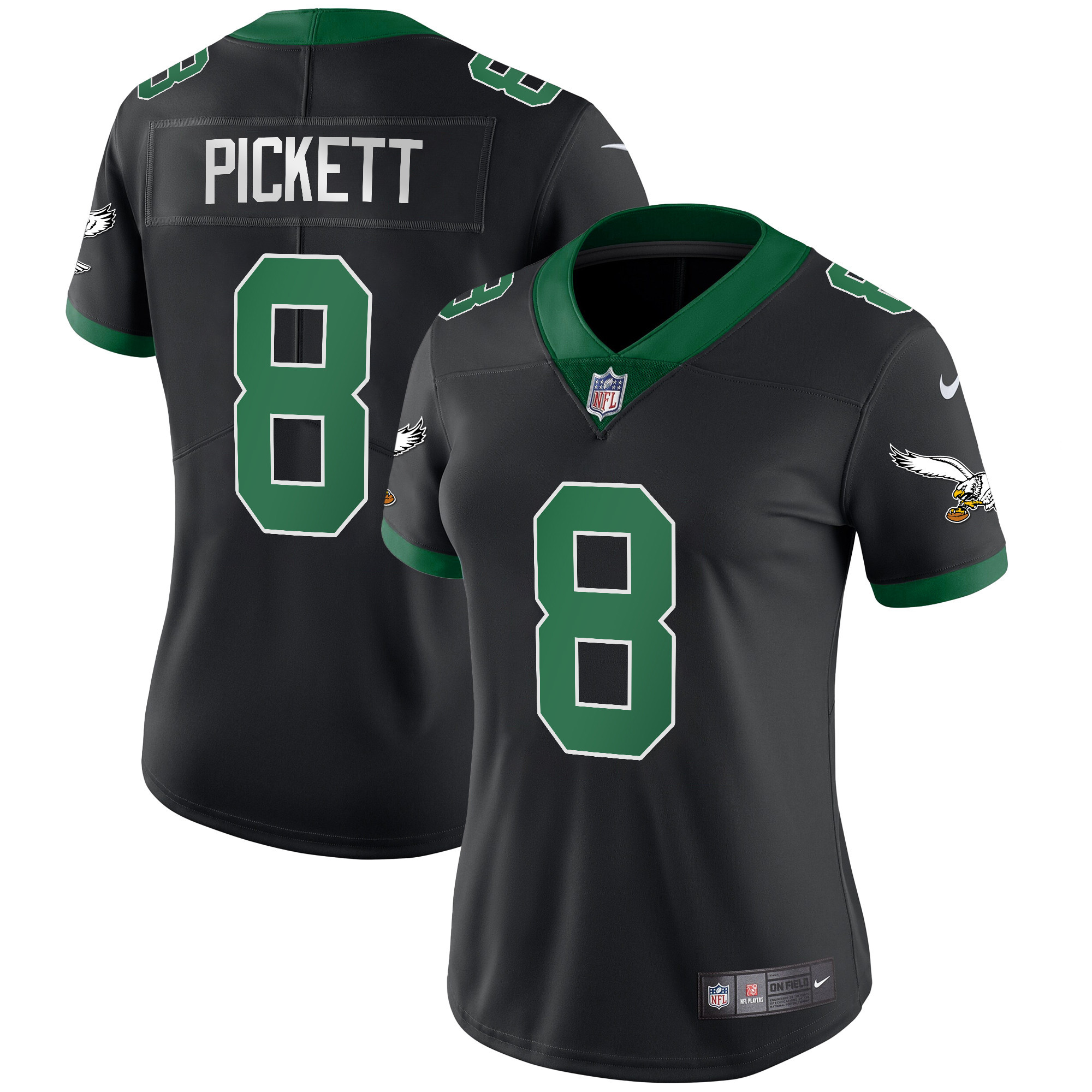 Kenny Pickett Women's Philadelphia Eagles Kelly Green Vapor Limited V2 Black Jersey - All Stitched