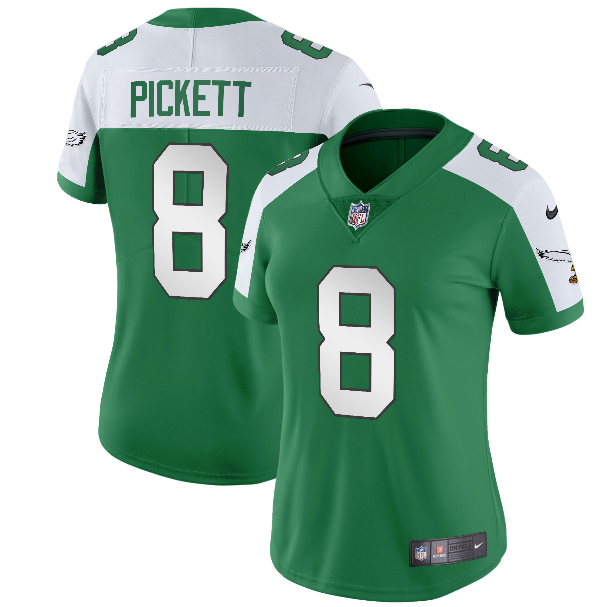 Kenny Pickett Women's Philadelphia Eagles Throwback Kelly Vapor Limited V2 Alternate Jersey - All Stitched