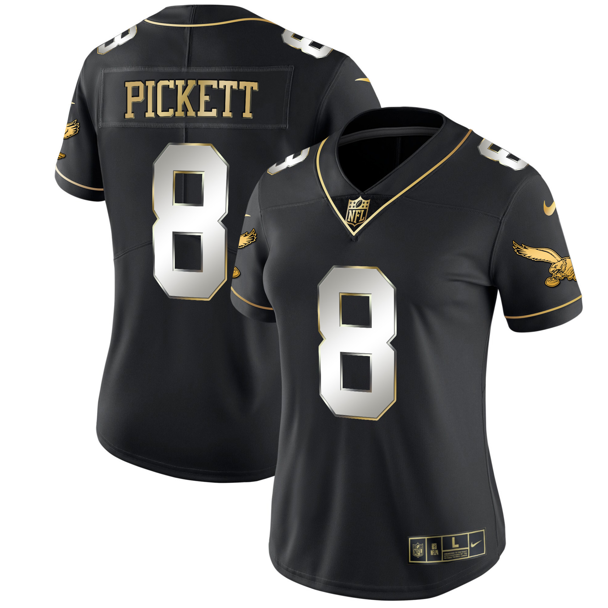 Kenny Pickett Women's Philadelphia Eagles Throwback Kelly Vapor Limited V2 Black Limited Jersey - All Stitched