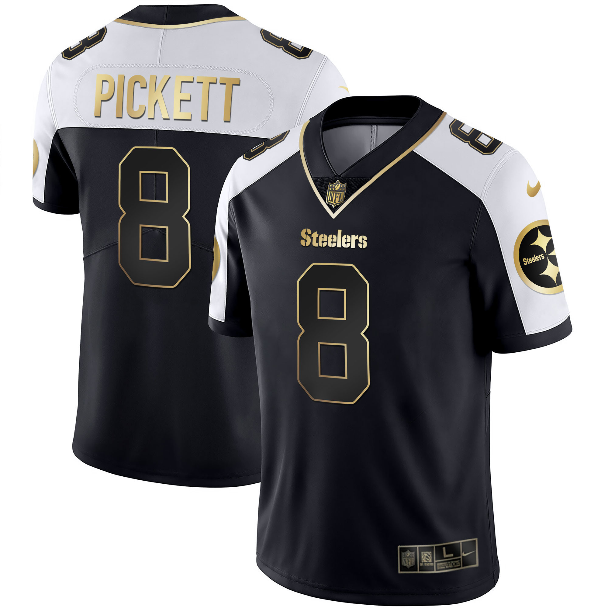 Kenny Pickett Youth's Pittsburgh Steelers Gold & Split Alternate Jersey - All Stitched