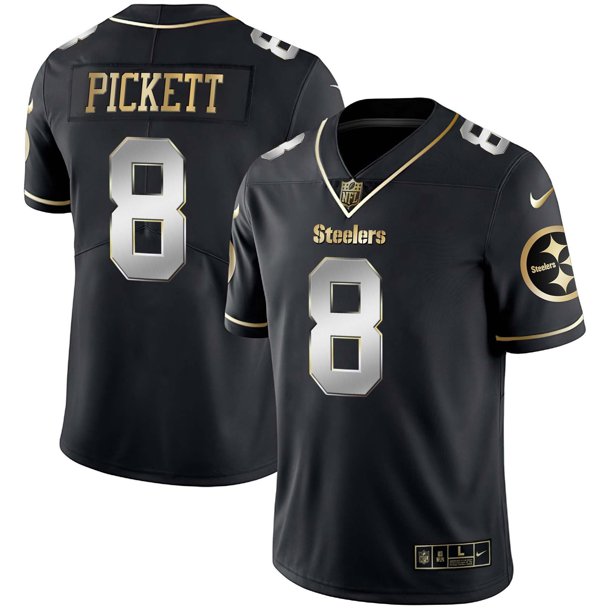 Kenny Pickett Youth's Pittsburgh Steelers Gold & Split Black Limited Jersey - All Stitched