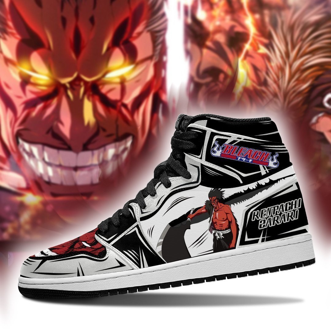 Kenpachi JD1s Sneakers Bankai Bleach Anime Shoes Fan Gift Idea, Air Jordan Hightop