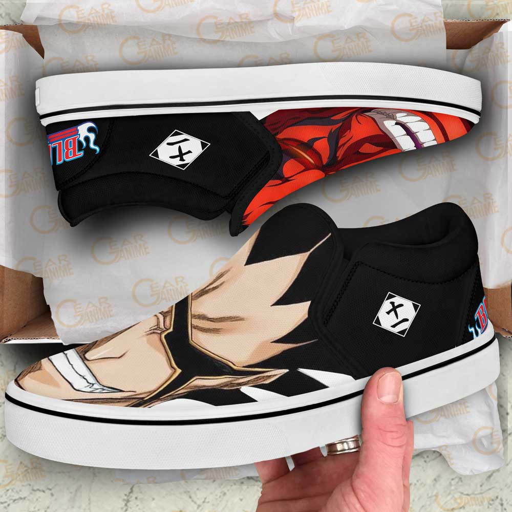 Kenpachi Zaraki Bankai Slip-On Shoes Canvas Custom Anime Bleach Shoes