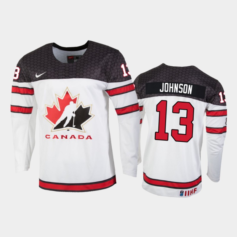 Kent Johnson Canada White Home Jersey 2022 IIHF World Junior Championship