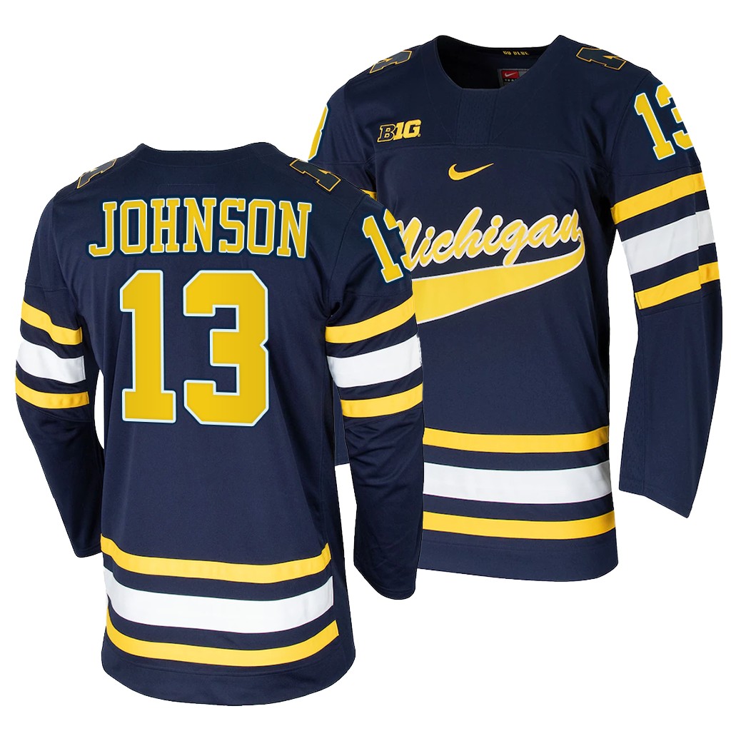 Kent Johnson Michigan Wolverines Navy College Jersey