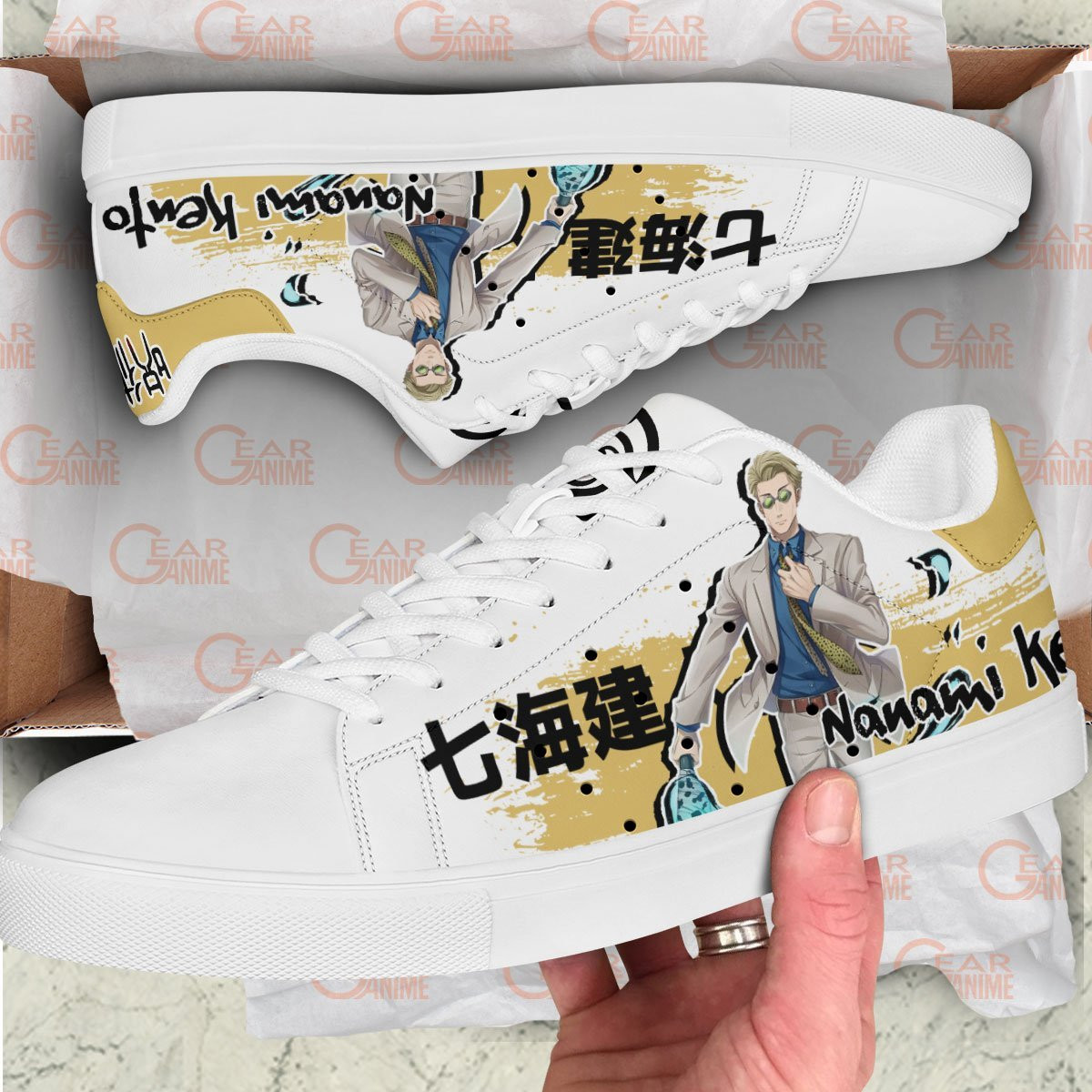 Kento Nanami Skate Sneakers Custom Anime Jujutsu Kaisen Shoes