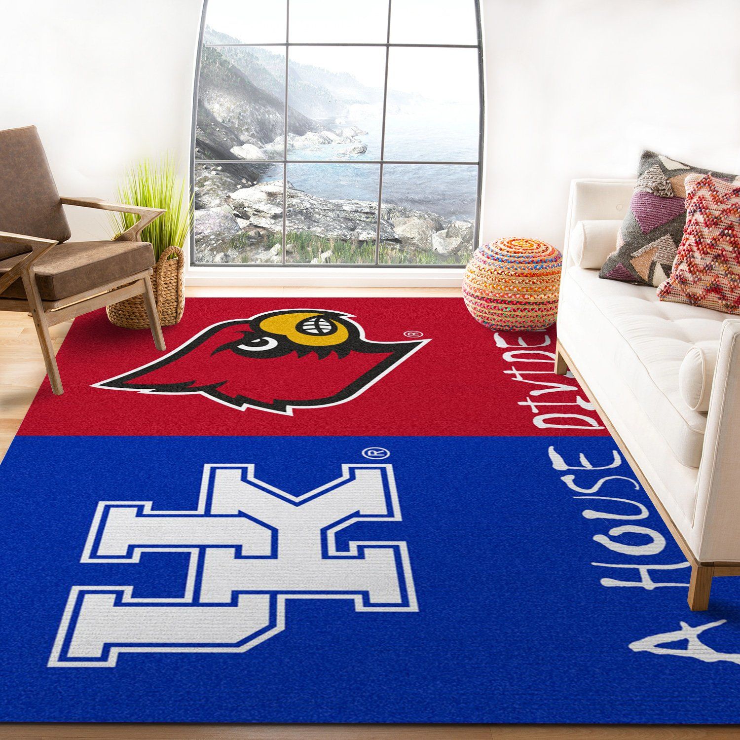 Kentucky Ft Louisville Ncaa Rectangle Rug – Custom Size And Printing