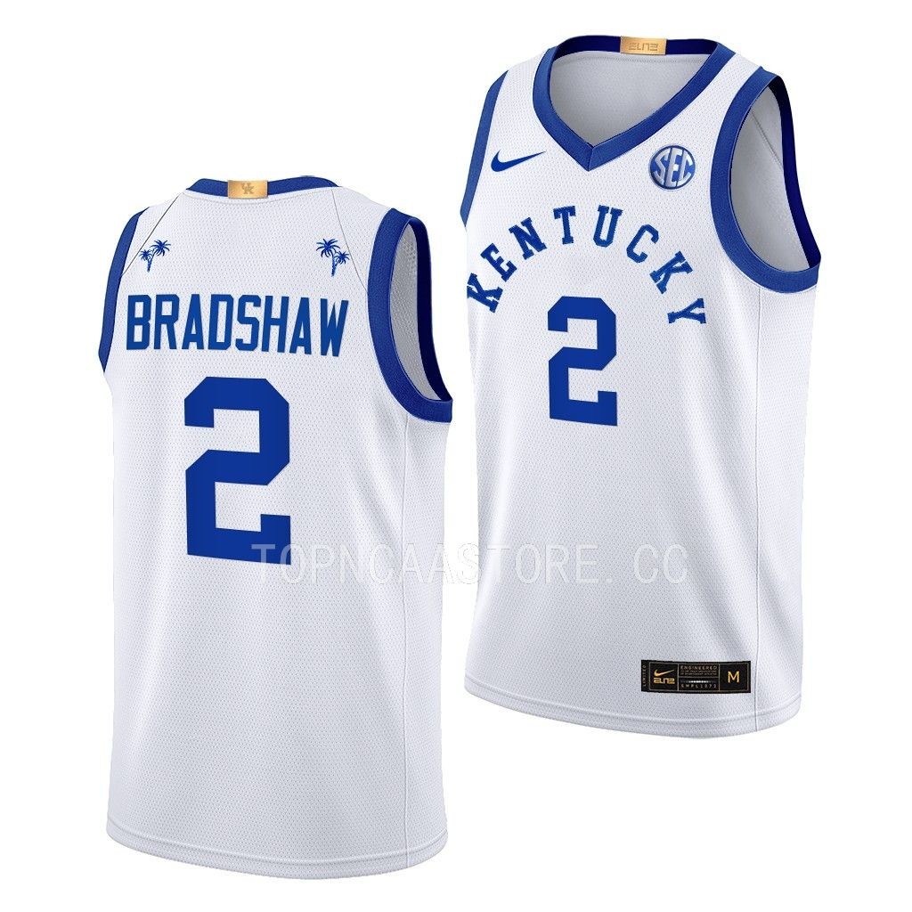 Kentucky Wildcats Aaron Bradshaw Big Blue Bahamas Limited uniform White #2 Jersey