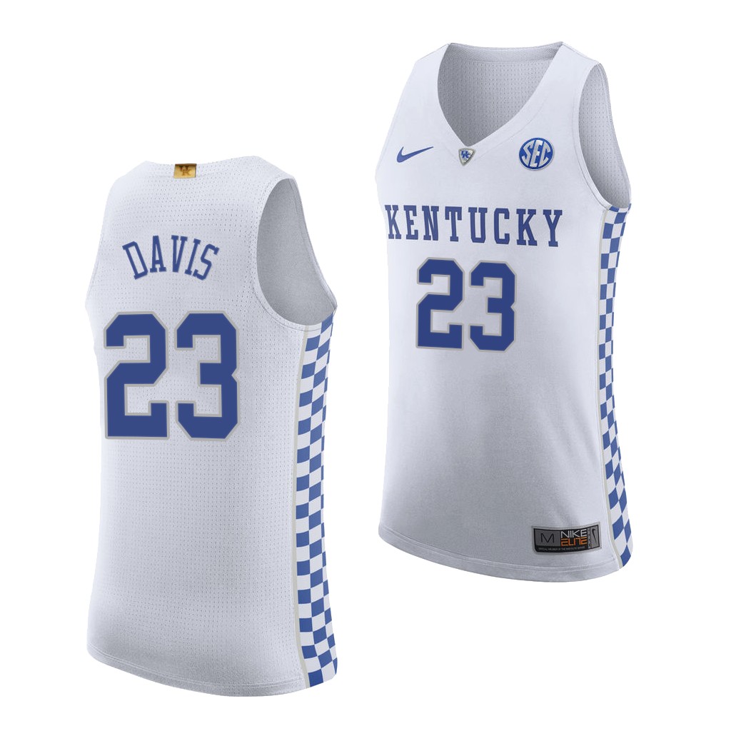 Kentucky Wildcats Anthony Davis White #23 Jersey College