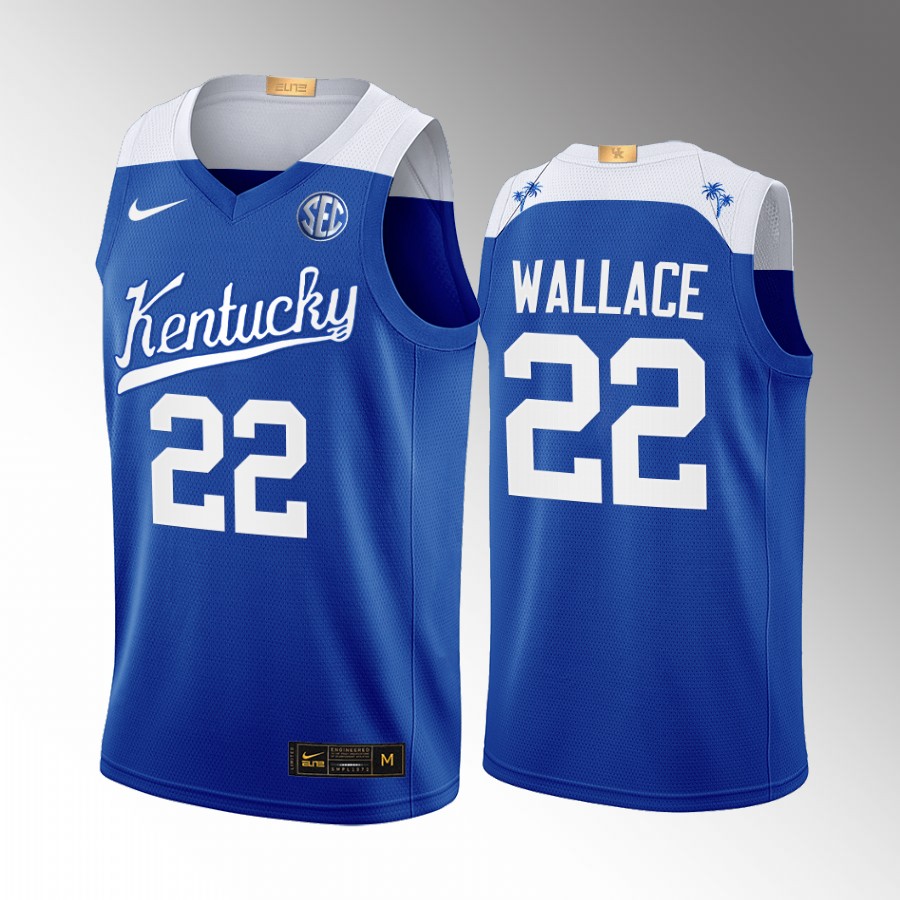 Kentucky Wildcats Cason Wallace Jersey 2022-23 College Blue Elite Uniform