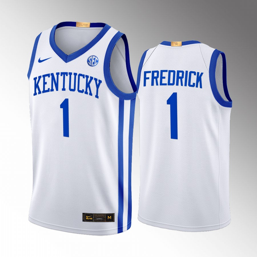 Kentucky Wildcats CJ Fredrick Jersey 2022-23 Home White Elite Uniform