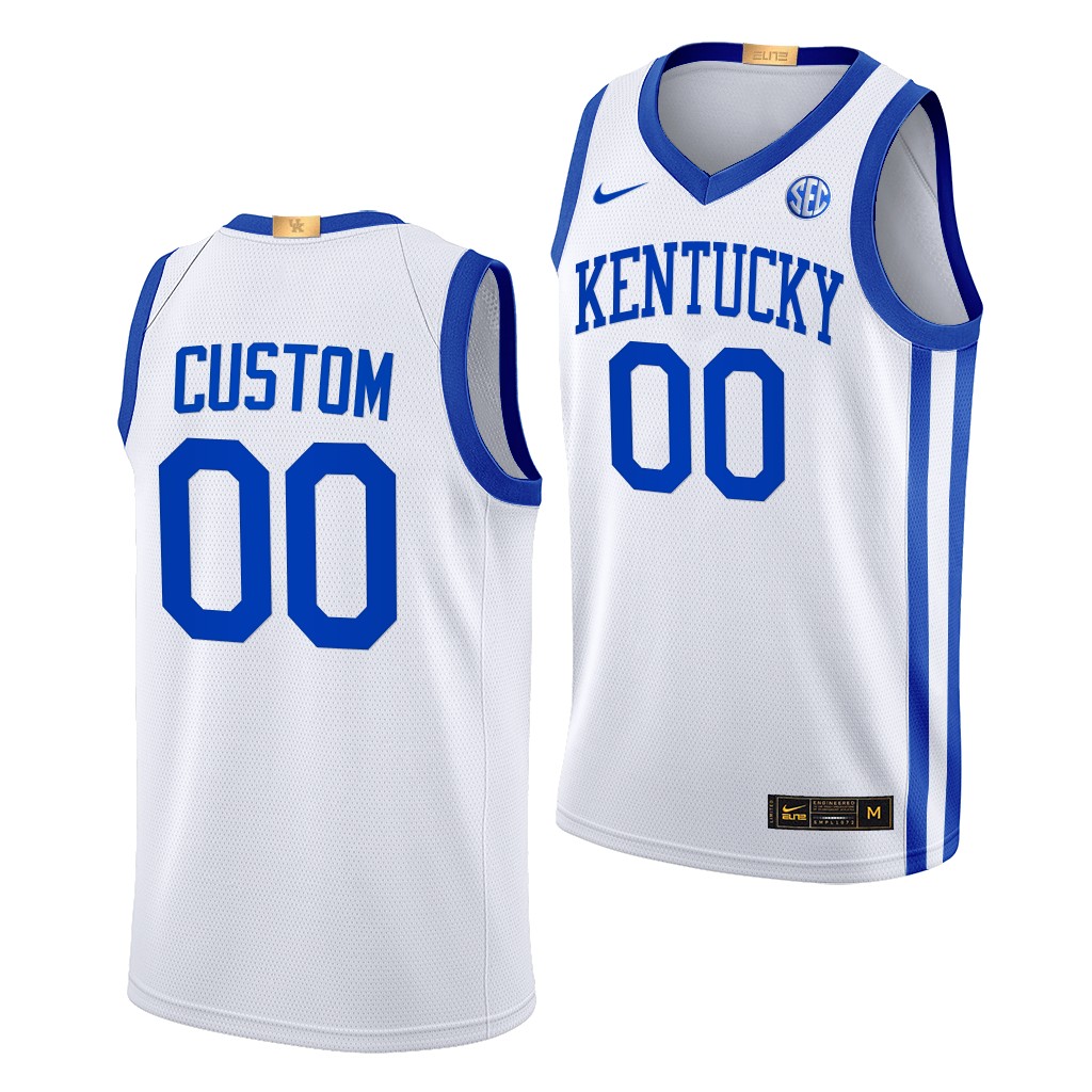 Kentucky Wildcats Custom White #00 Elite Jersey 2022-23 Home