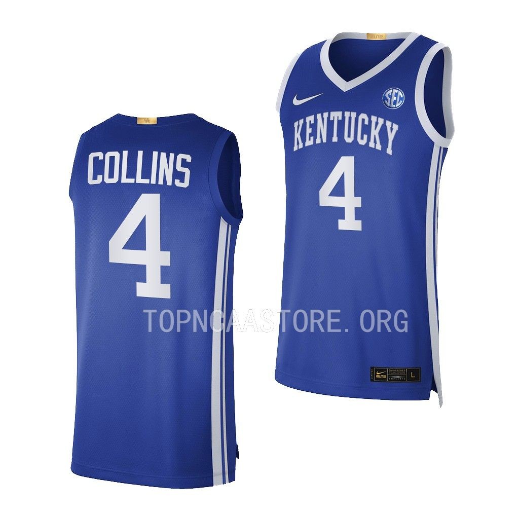 Kentucky Wildcats Daimion Collins Royal #4 Jersey 2022-23 Limited