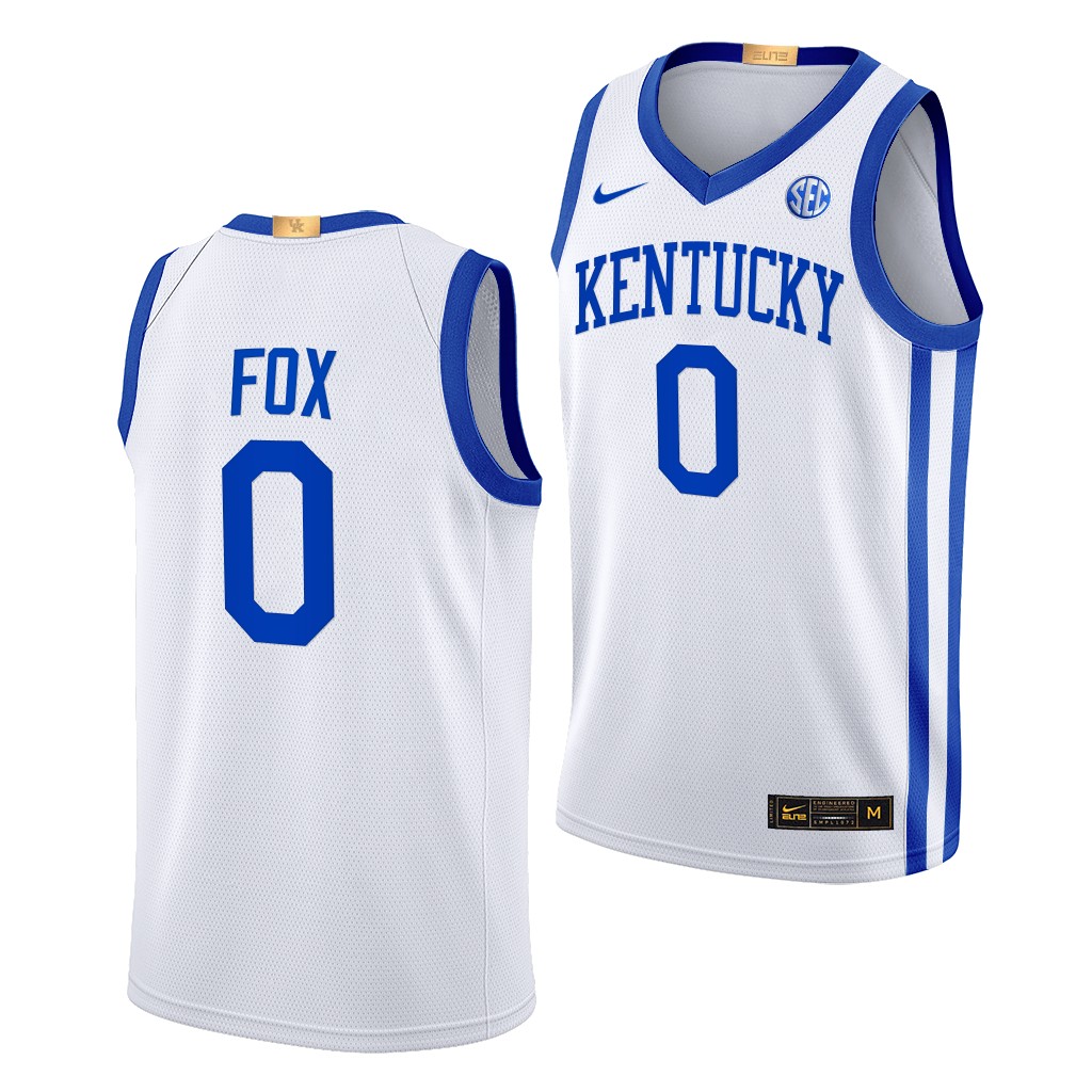 Kentucky Wildcats De'Aaron Fox White #0 Alumni Jersey 2022-23 Home