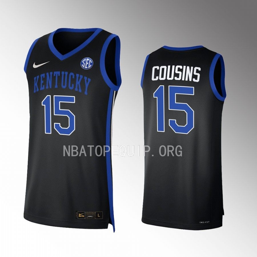 Kentucky Wildcats DeMarcus Cousins Jersey College Black Uniform
