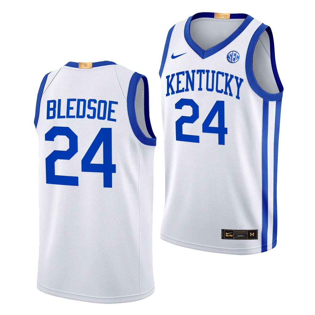 Kentucky Wildcats Eric Bledsoe White #24 Alumni Jersey 2022-23 Home