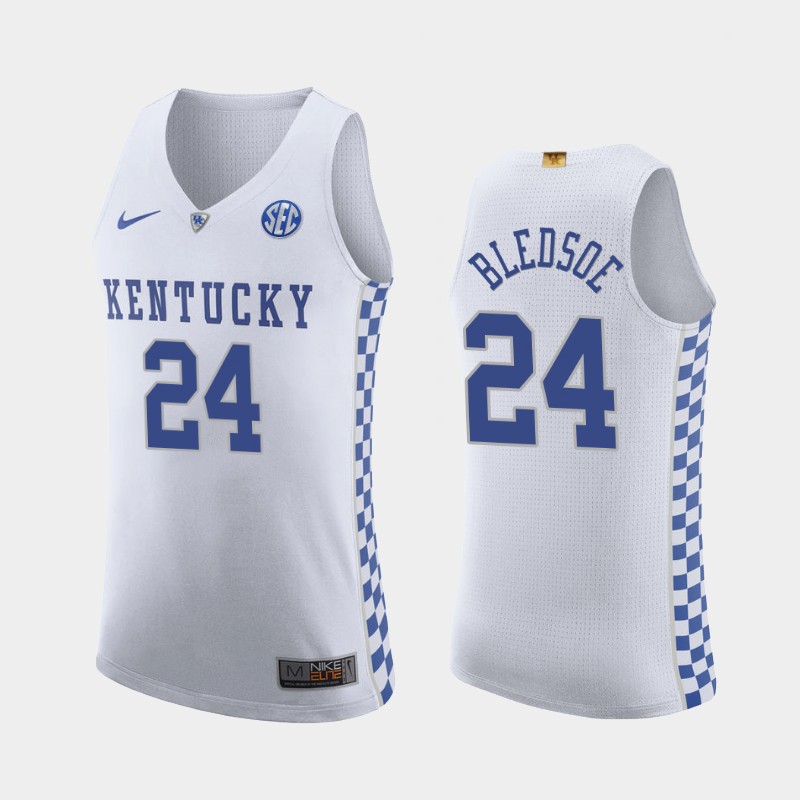 Kentucky Wildcats Eric Bledsoe White 2019-20 Jersey College