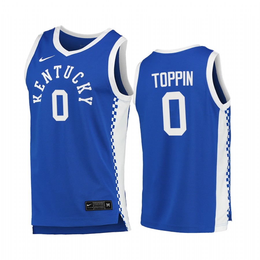 Kentucky Wildcats Jacob Toppin Blue College 2020-21 Jersey