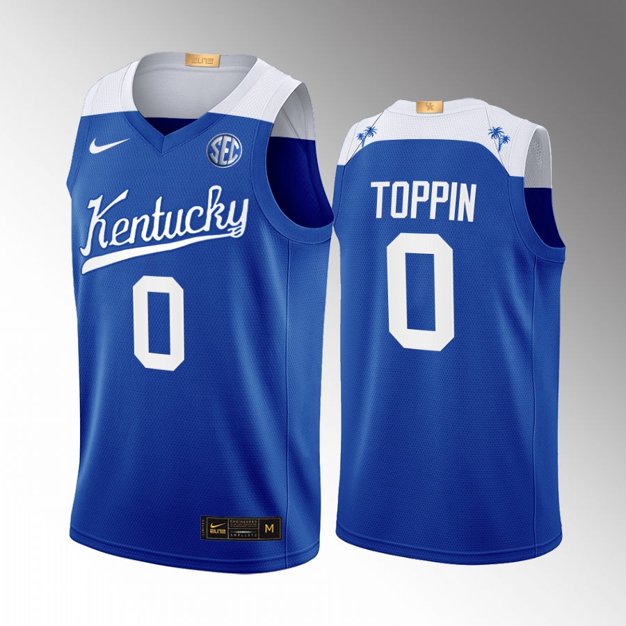 Kentucky Wildcats Jacob Toppin Jersey 2022-23 College Blue Elite Uniform