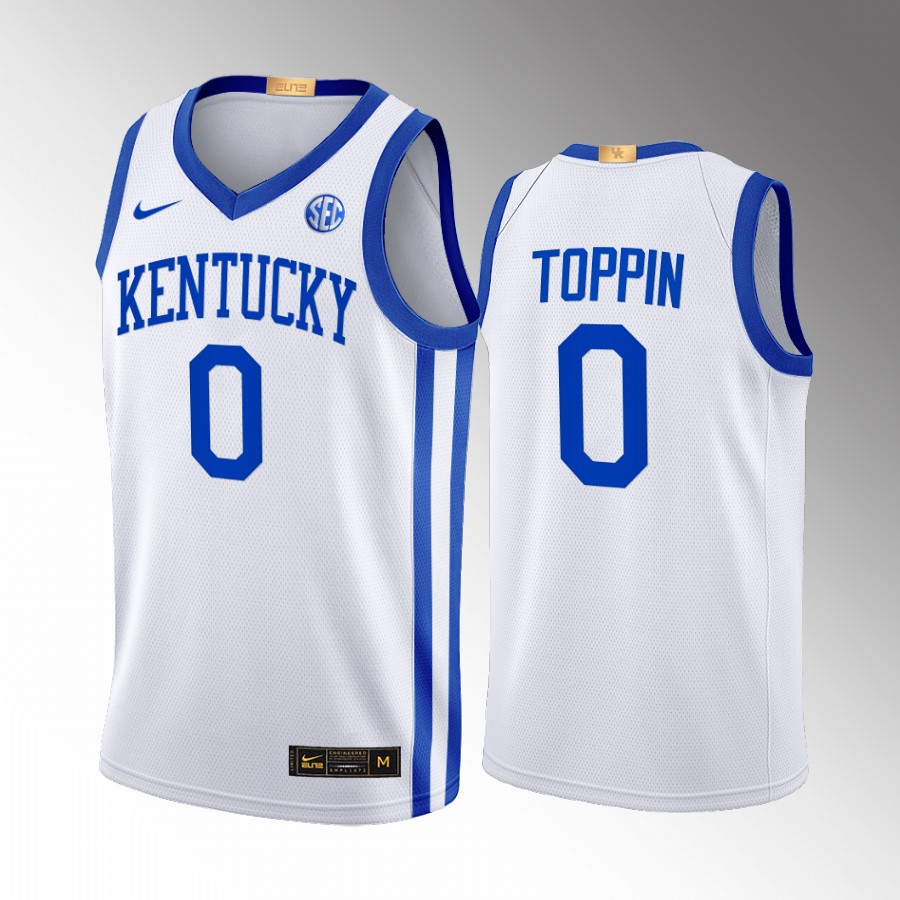 Kentucky Wildcats Jacob Toppin Jersey 2022-23 Home White Elite Uniform