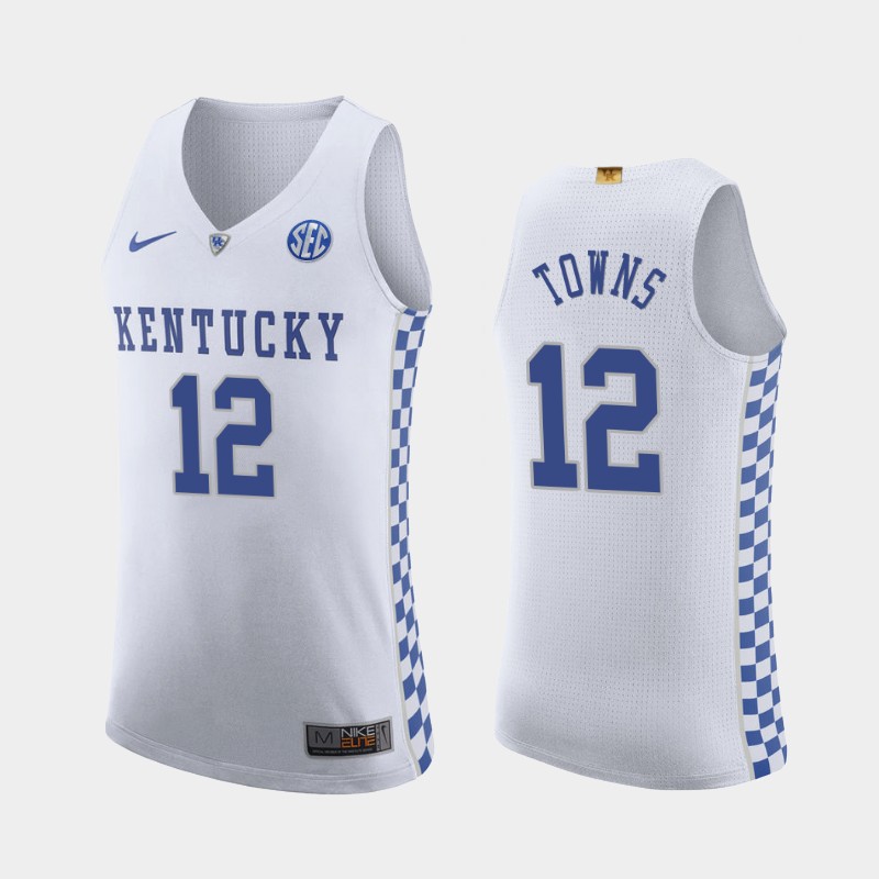 Kentucky Wildcats Karl-Anthony Towns White 2019-20 Jersey College