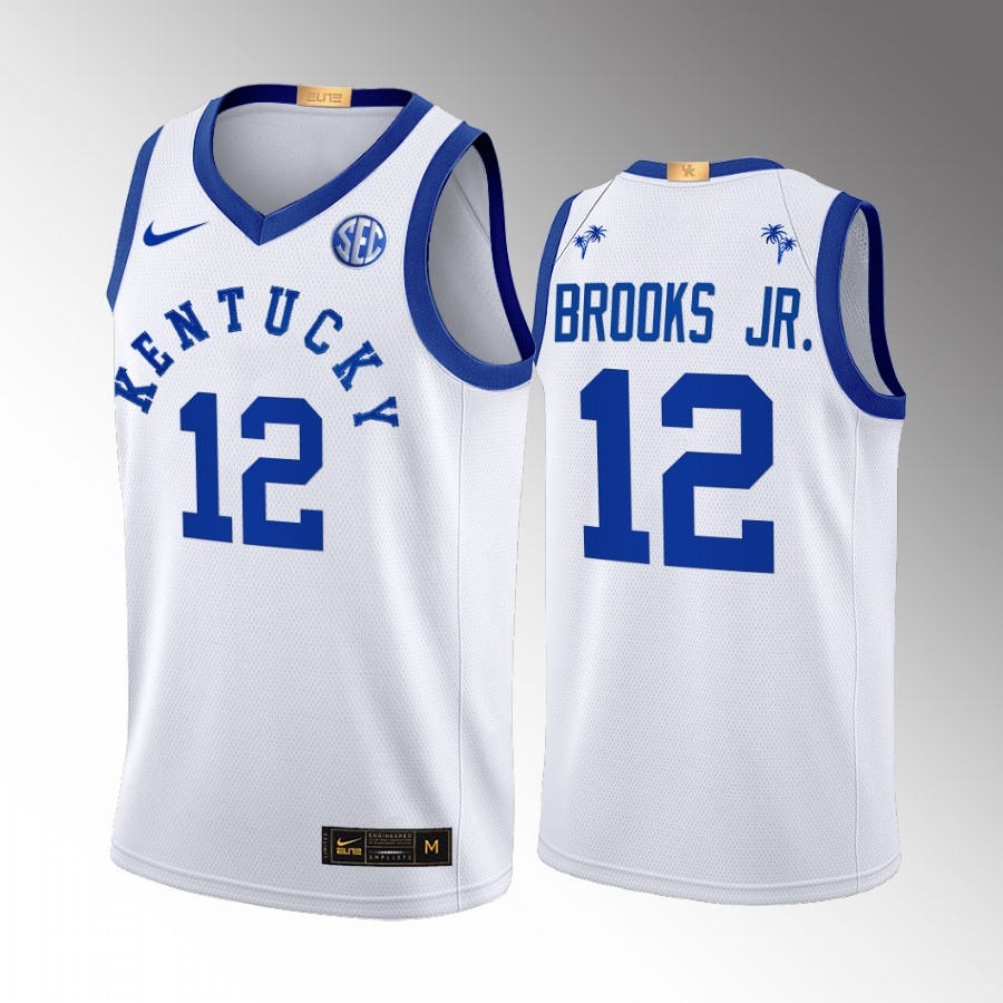 Kentucky Wildcats Keion Brooks Jr. Jersey 2022 Big Blue Bahamas White Uniform
