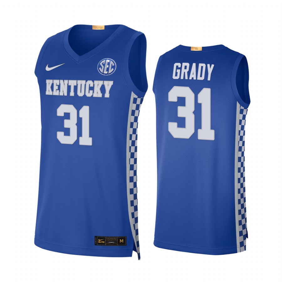 Kentucky Wildcats Kellan Grady Jersey 2021-22 College Royal Uniform