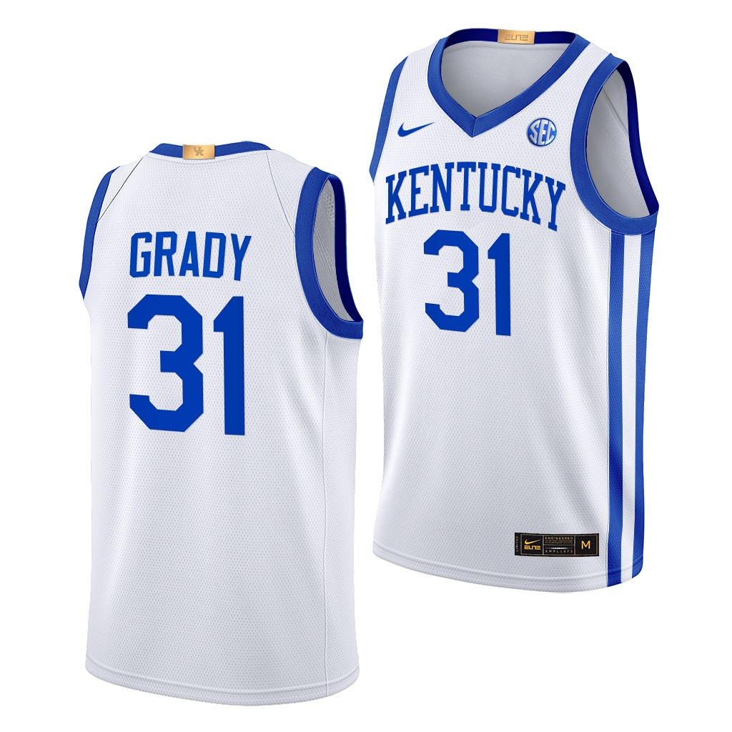Kentucky Wildcats Kellan Grady White #31 Alumni Jersey 2022-23 Home