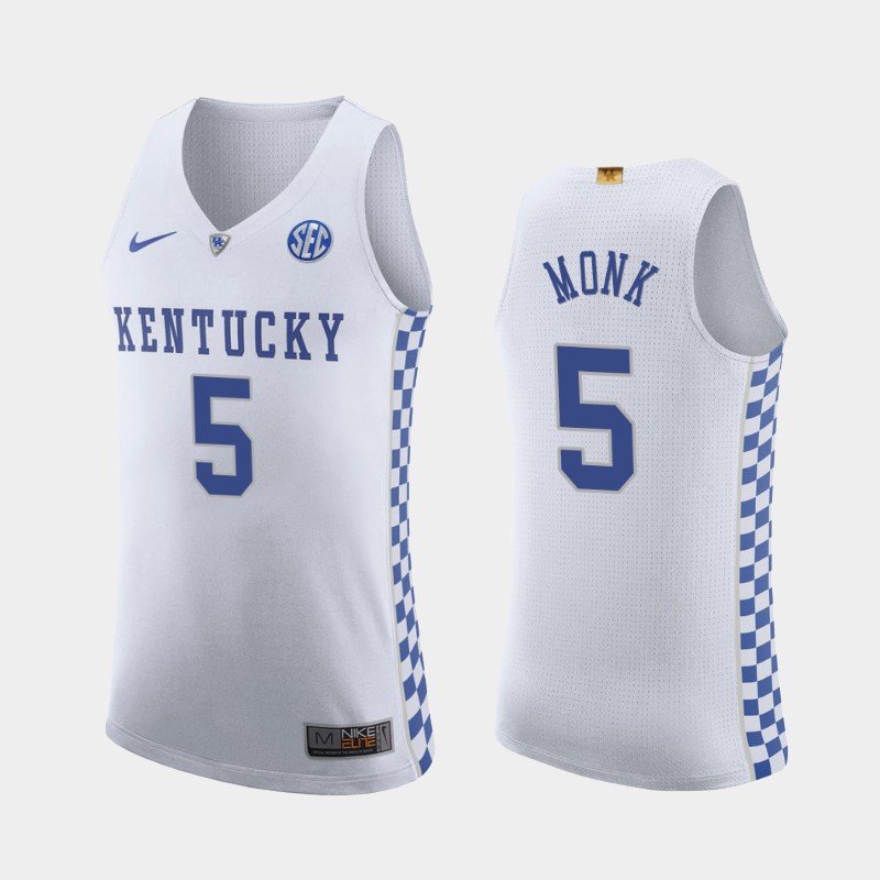 Kentucky Wildcats Malik Monk White 2019-20 Jersey College