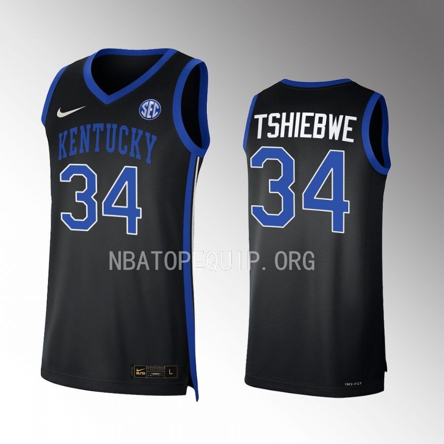 Kentucky Wildcats Oscar Tshiebwe Jersey 2022-23 College Black Uniform