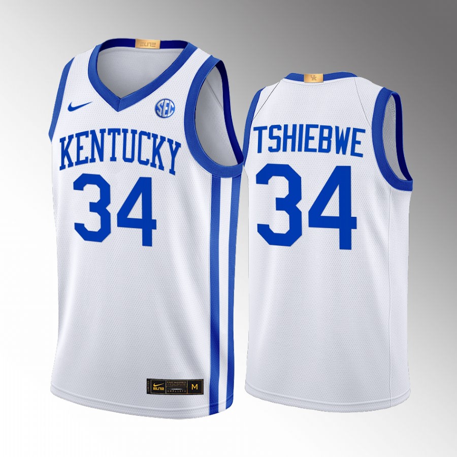 Kentucky Wildcats Oscar Tshiebwe Jersey 2022-23 Home White Elite Uniform