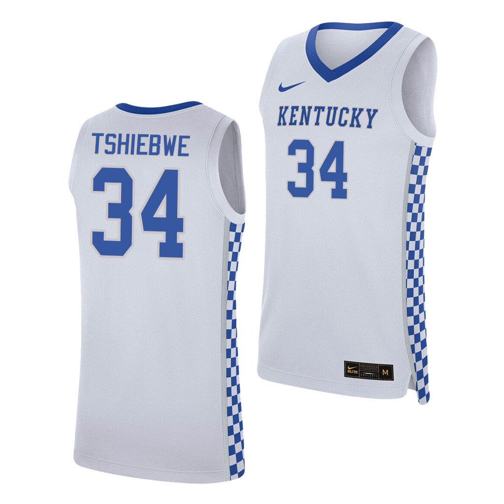 Kentucky Wildcats Oscar Tshiebwe White 2021 Transfer Home Jersey