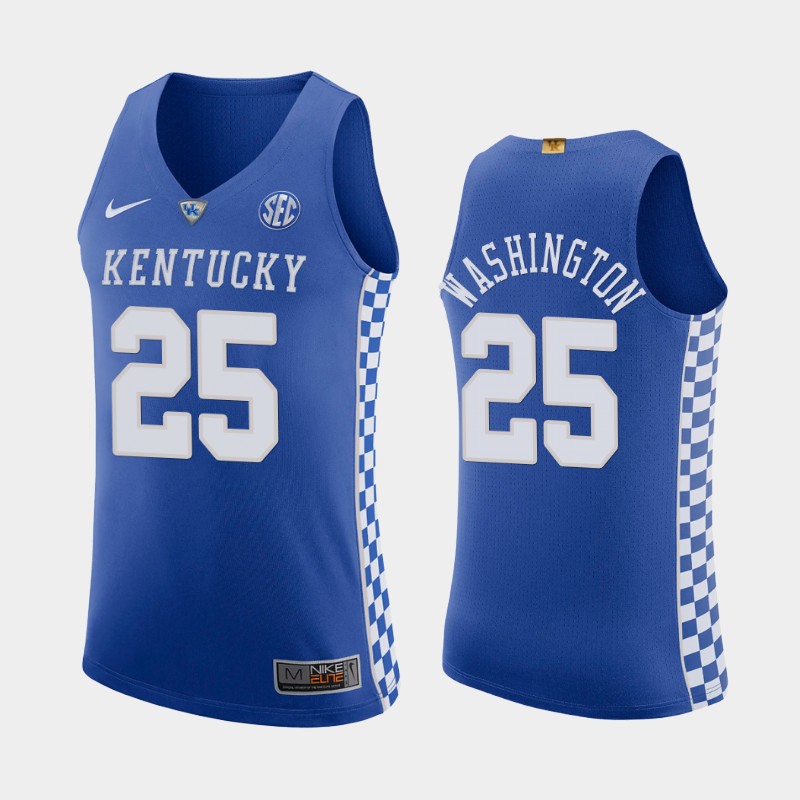Kentucky Wildcats P.J. Washington Royal 2019-20 Jersey College
