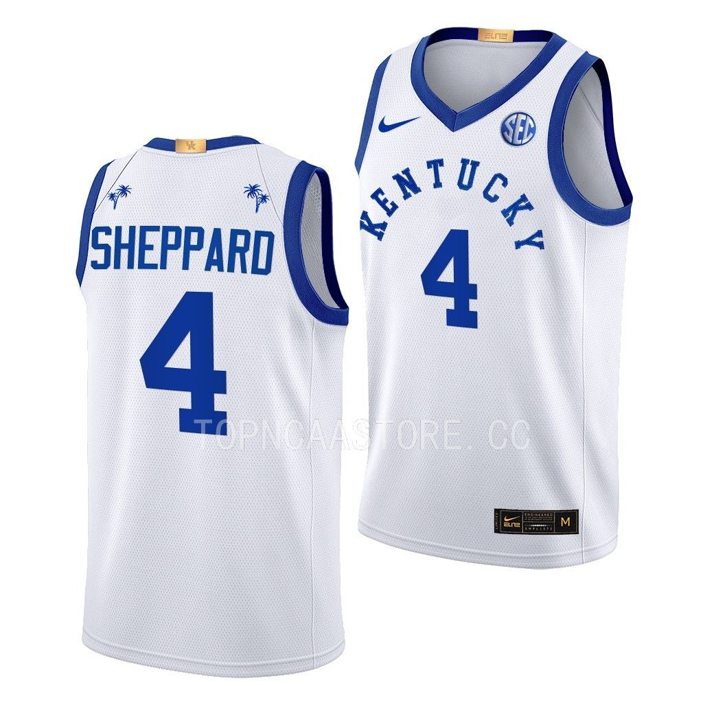 Kentucky Wildcats Reed Sheppard Big Blue Bahamas Limited uniform White #4 Jersey