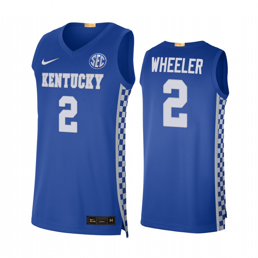 Kentucky Wildcats Sahvir Wheeler Jersey 2021-22 College Royal Uniform