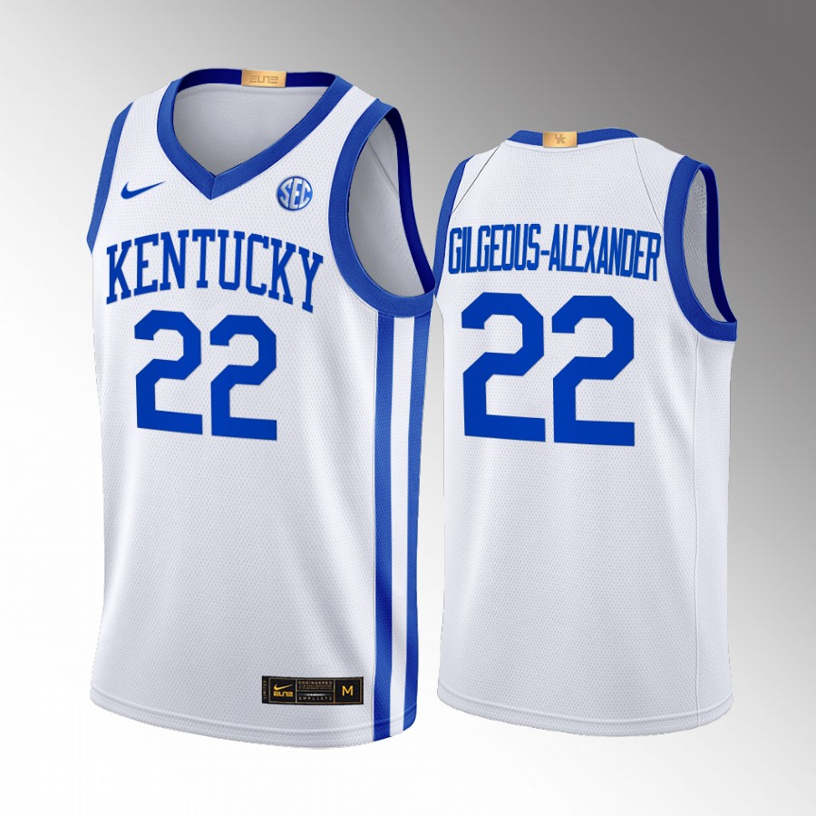 Kentucky Wildcats Shai Gilgeous-Alexander Jersey 2022-23 Home White Alumni Uniform