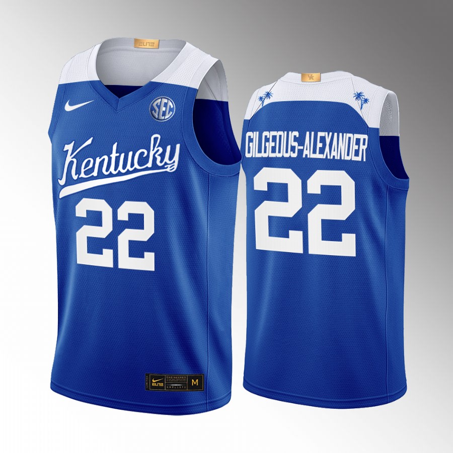 Kentucky Wildcats Shai Gilgeous-Alexander Jersey College Blue Alumni Uniform